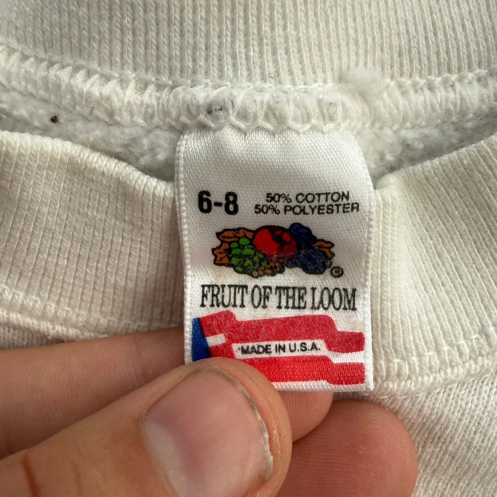 Vintage Fruit of the Loom Horseshoe Curve Altoona PA Kids Sweatshirt White 6-8